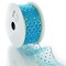 2 1/2" Wired Ribbon Metallic Banded Edge Sheer Glitter Dots Turquoise/Silver - 10 Yards